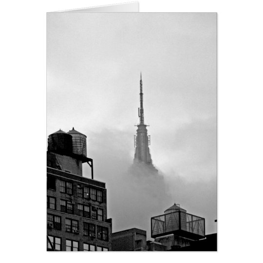 Empire State Building in Clouds Card