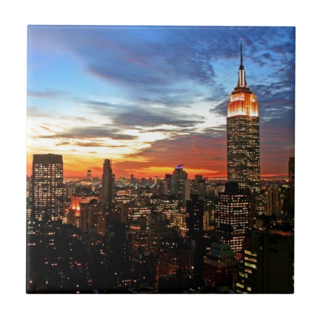 Empire State Building New York Ceramic Tile (Front)
