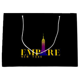 Empire State Building-New York-Vibrant Gold Large Gift Bag