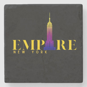 Empire State Building-New York-Vibrant Gold Stone Coaster