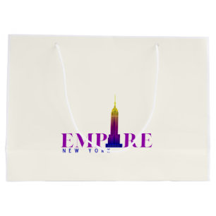 Empire State Building-New York-Vibrant Purple- Large Gift Bag
