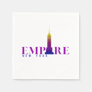 Empire State Building-New York-Vibrant Purple- Napkin