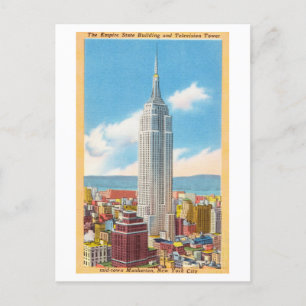 Empire State Building, New York, Vintage Travel Postcard