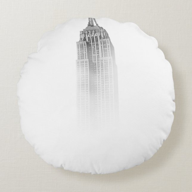 EMPIRE STATE BUILDING SKETCH ROUND CUSHION (Front)
