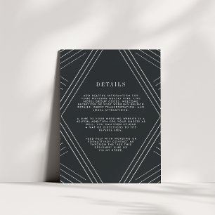 Empire Wedding Guest Details Card   Charcoal