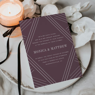 Empire Wedding Invitation Eggplant