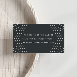 Empire Wedding Website Cards   Charcoal