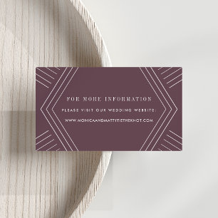Empire Wedding Website Cards Eggplant