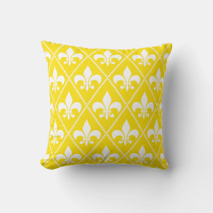 Empire Yellow Fleur de Lis Cushion