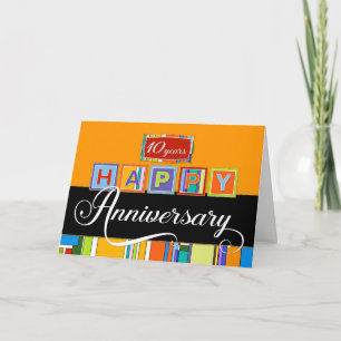 Employee 10th Anniversary - Bold Colours Card