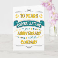Employee 10th Anniversary Congratulations Word Art