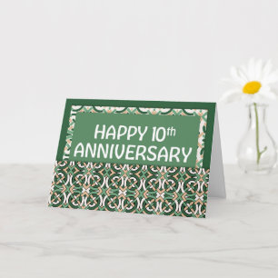 Employee 10th Anniversary Green Pattern Card