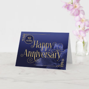Employee 10th Anniversary Swirly Text Card