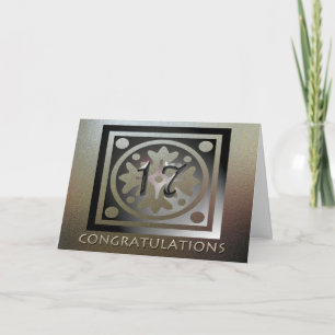 Employee 17th Anniversary Elegant Golden Card