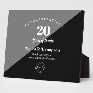 Employee 20 years of service Custom logo Plaque