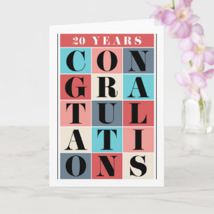 Employee 20th Anniversary Congratulations Grid Card