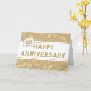 Employee 20th Anniversary Neutral and Gold Colours Card
