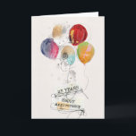 Employee 25th Anniversary Balloons Card<br><div class="desc">This is an employee 25th anniversary card design in the style of digital scrapbooking. The design features five colourful balloons which have been drawn in a fun, freehand style. In addition, there are two labels lower down with thread effect detail where the number of years and 'Happy Anniversary' are written...</div>
