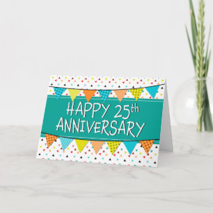 Employee 25th Anniversary Colourful Triangles Card
