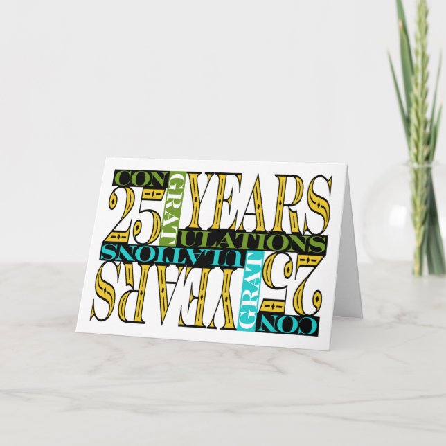 Employee 25th Anniversary Congratulations Mosaic Card (Front)