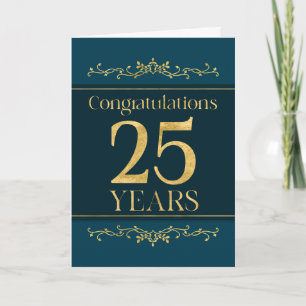 Employee 25th Anniversary Stylish Formal Elegant Card