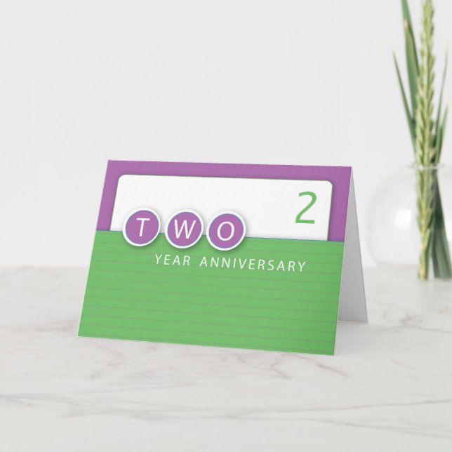 Employee 2 Year Anniversary, Circles Card (Front)