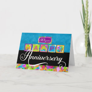 Employee 30th  Anniversary - Colourful Card