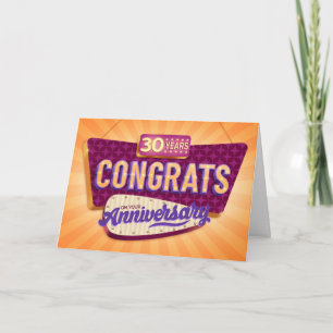 Employee 30th Anniversary Retro Signage Card
