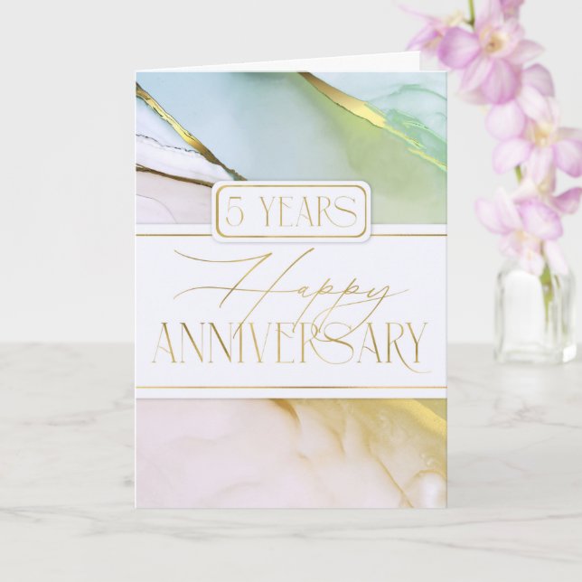Employee 5th Anniversary Soft Abstract Card (Orchid)