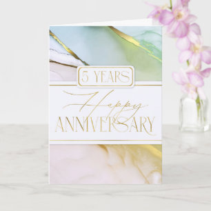 Employee 5th Anniversary Soft Abstract Card