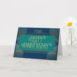 Employee 7th Anniversary Art Deco Fun Font Card