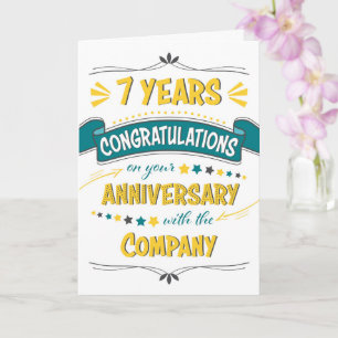 Employee 7th Anniversary Congratulations Word Art Card