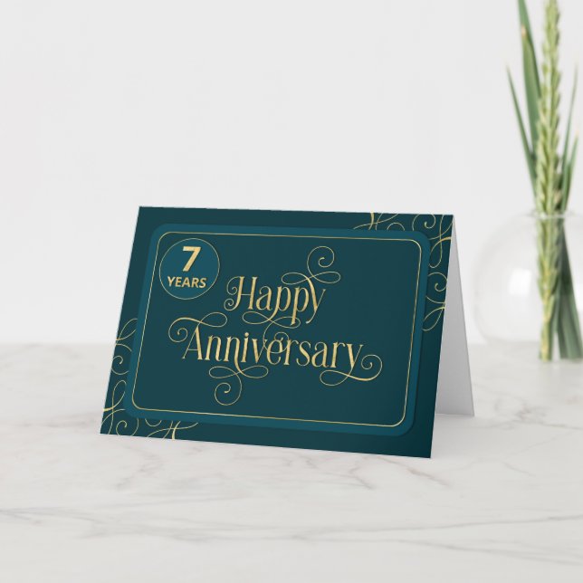 Employee 7th Anniversary Elegant Jade Corporate Card (Front)