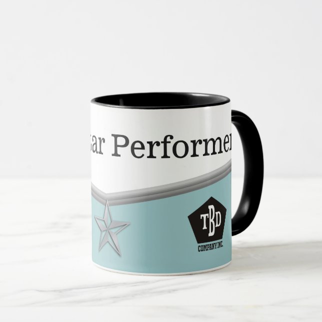 Employee achievement star performer award mug (Front Right)