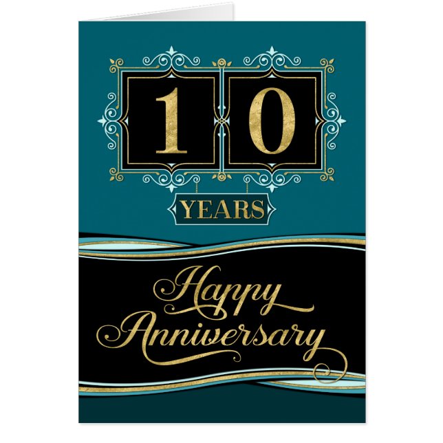 Employee Anniversary 10 Yrs Decorative Formal Jade (Front)