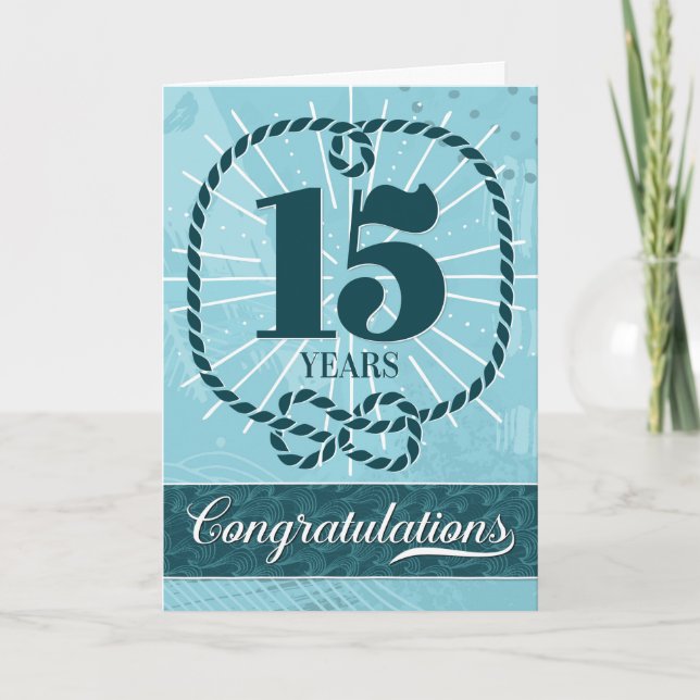 Employee Anniversary 15 Years - Nautical Theme Card (Front)