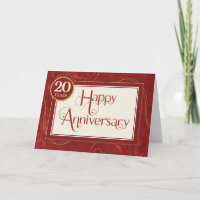 Employee Anniversary 20 Years - Text Swirls Damask