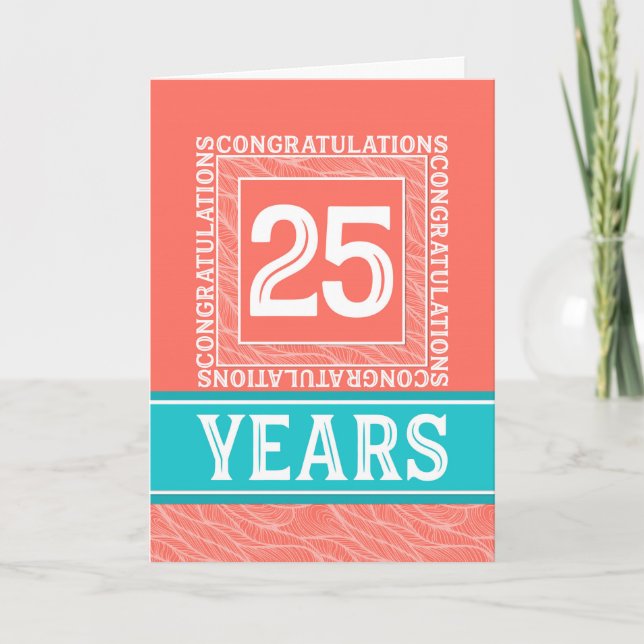 Employee Anniversary 25 Years - Decorative Card (Front)