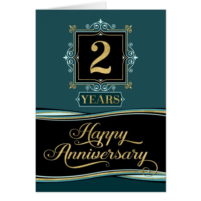 Employee Anniversary 2 Year Decorative Formal Jade (Front)