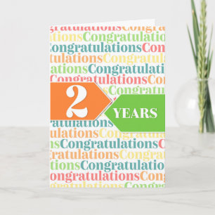 Employee Anniversary 2 Years Colourful Pattern Card