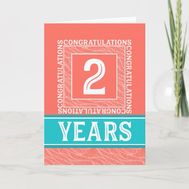 Employee Anniversary 2 Years - Decorative Card (Front)