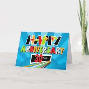 Employee Anniversary 30 Years Bright Bold Fun Card