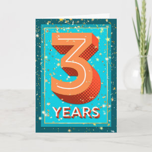 Employee Anniversary 3 Years - Bold Numbers Card