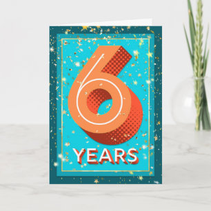 Employee Anniversary 6 Years - Bold Numbers Card