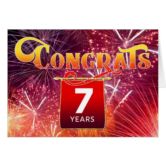 Employee Anniversary 7 Years Celebration Fireworks (Front Horizontal)