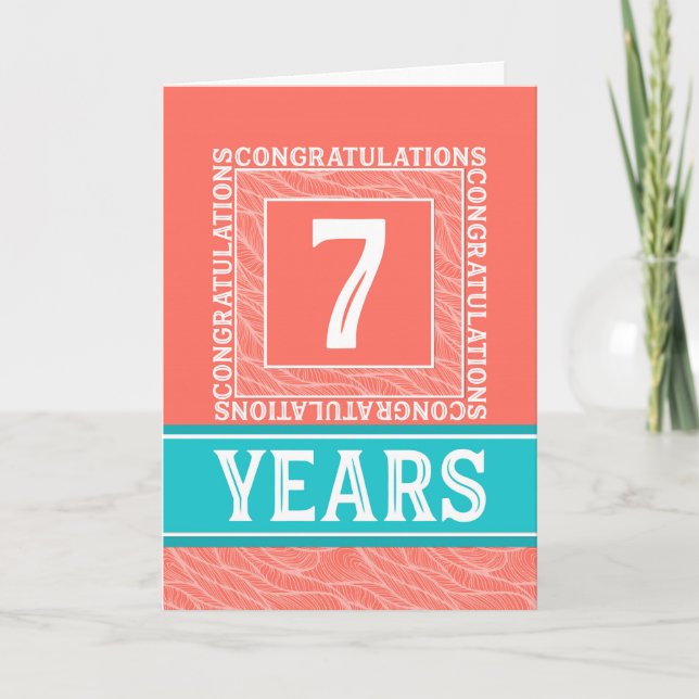 Employee Anniversary 7 Years - Decorative Card (Front)