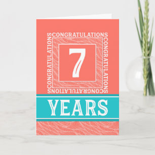 Employee Anniversary 7 Years - Decorative Card