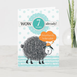 Employee Anniversary 7 Years Fun Sheep Card