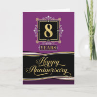 Employee Anniversary 8 Year Decorative Formal Plum