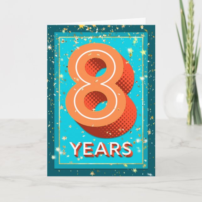 Employee Anniversary 8 Years - Bold Numbers Card (Front)